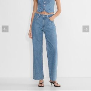 NWT Denim Forum The Farrah Hi-Rise Wide Jean - Vintage Bleu Bottle